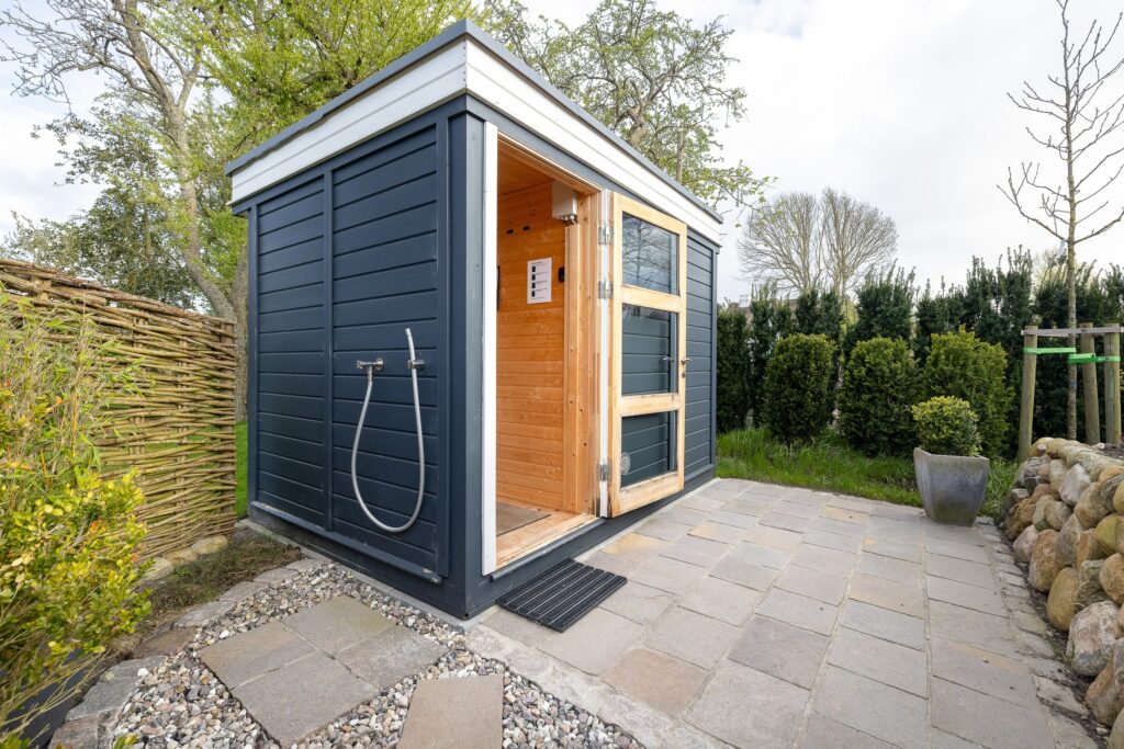 Outdoor-Sauna an Ferienwohnung auf Sylt